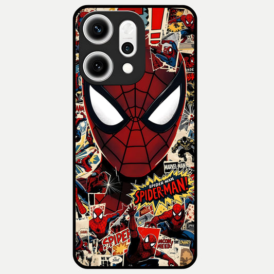  Aesthetic Wonder Spider Glass Case For Oppo Reno 14 Pro back cover – full design glossy printed glass finish