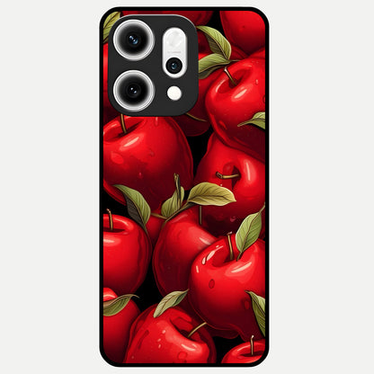  Apple Pattern Glass Case For Oppo Reno 14 Pro back cover – full design glossy printed glass finish