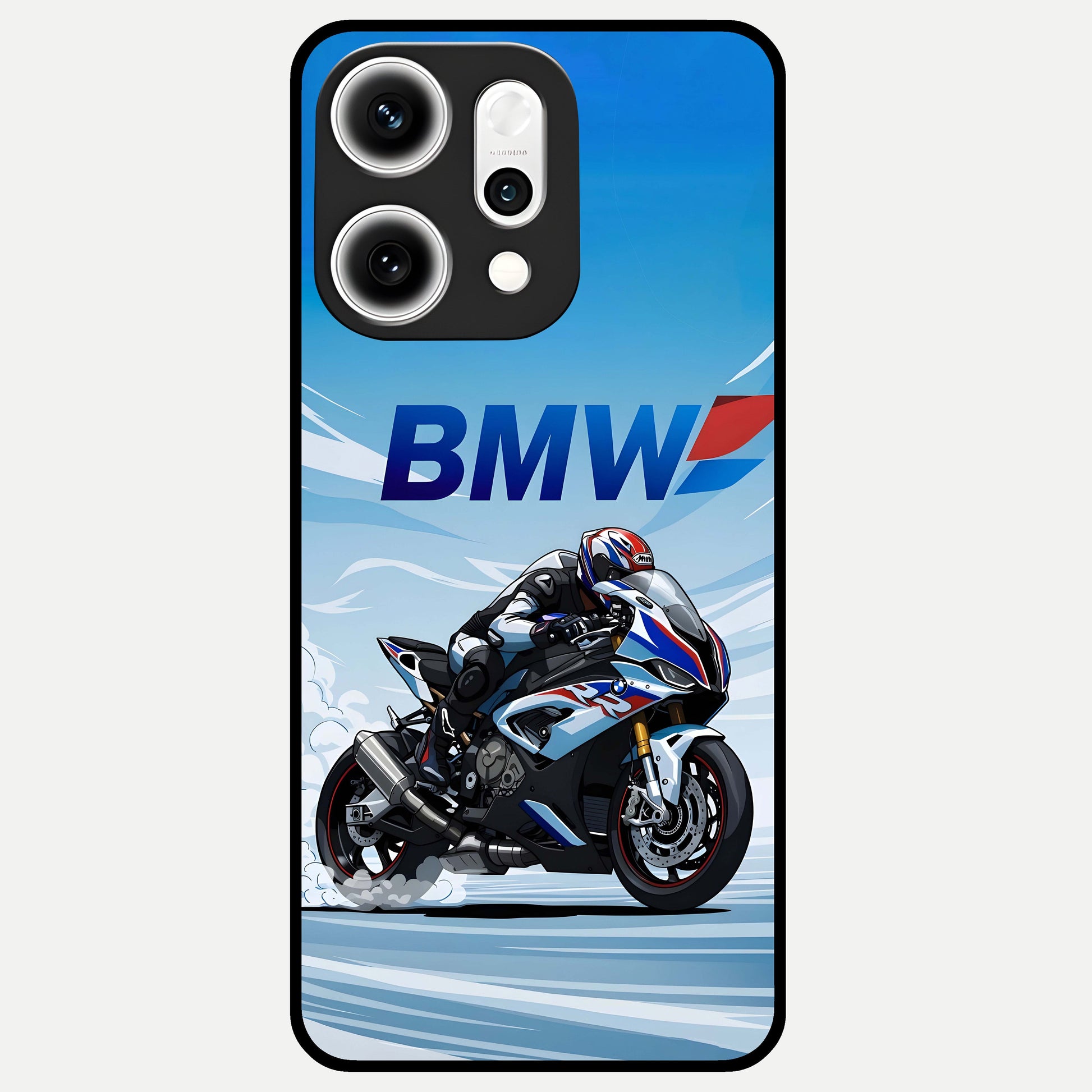  BMW Power Drift Glass Case For Oppo Reno 14 Pro back cover – full design glossy printed glass finish
