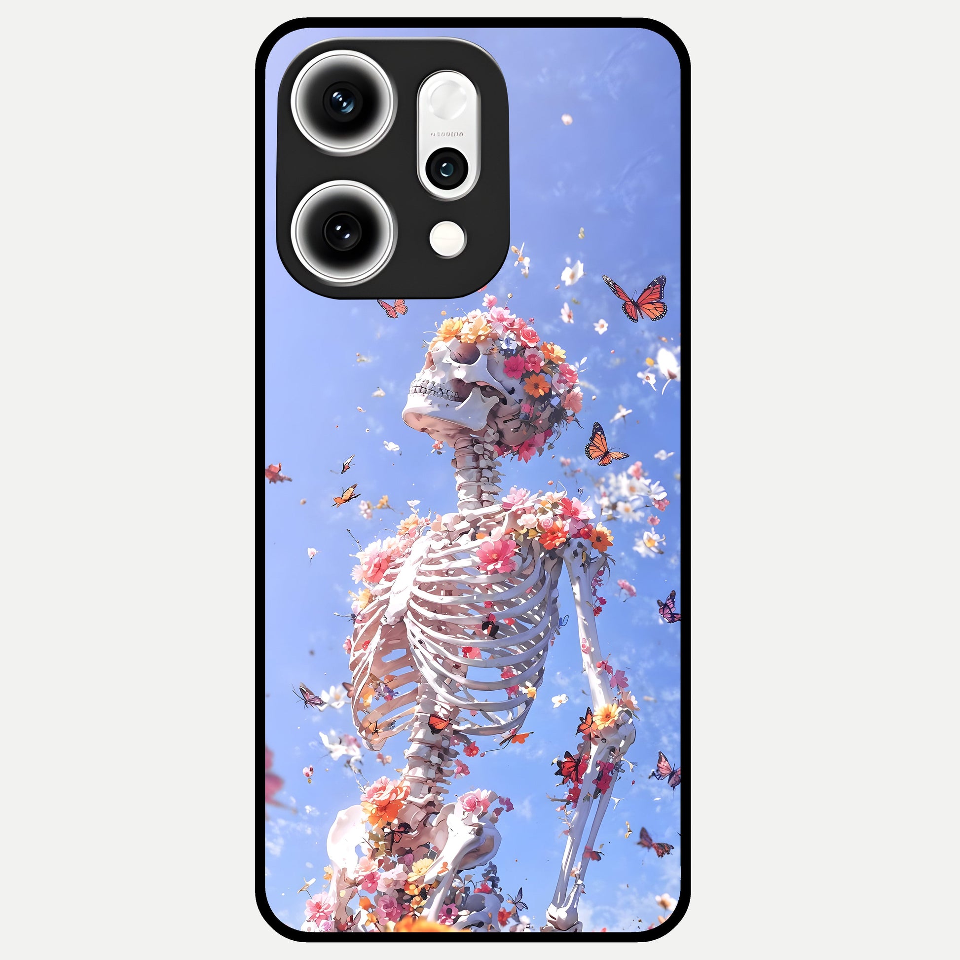  Bloom Beyond Bones Glass Case For Oppo Reno 14 Pro back cover – full design glossy printed glass finish