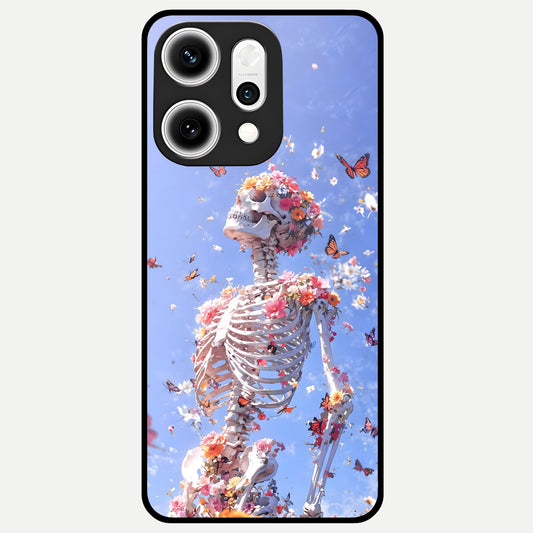  Bloom Beyond Bones Glass Case For Oppo Reno 14 Pro back cover – full design glossy printed glass finish