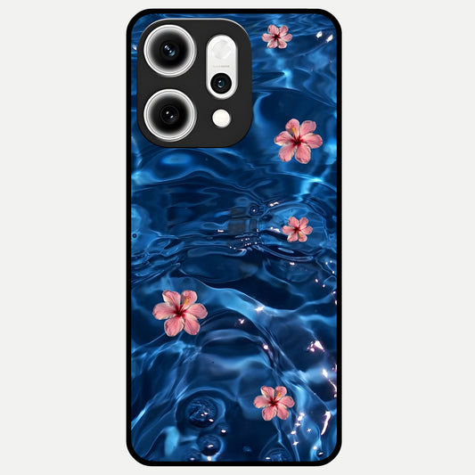  Bloom Thread Art Glass Case For Oppo Reno 14 Pro back cover – full design glossy printed glass finish