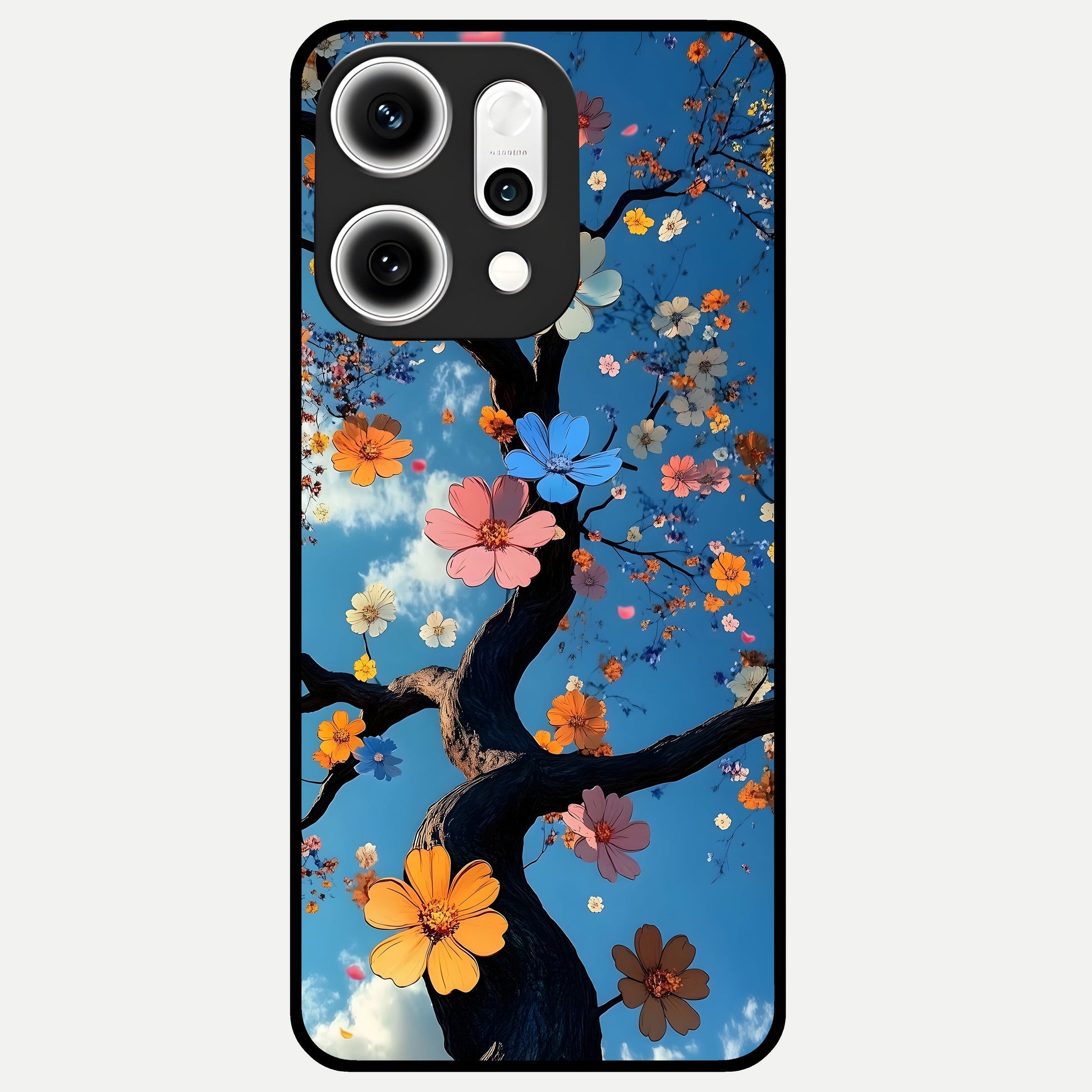  Blossom Dream Sky Glass Case For Oppo Reno 14 Pro back cover – full design glossy printed glass finish