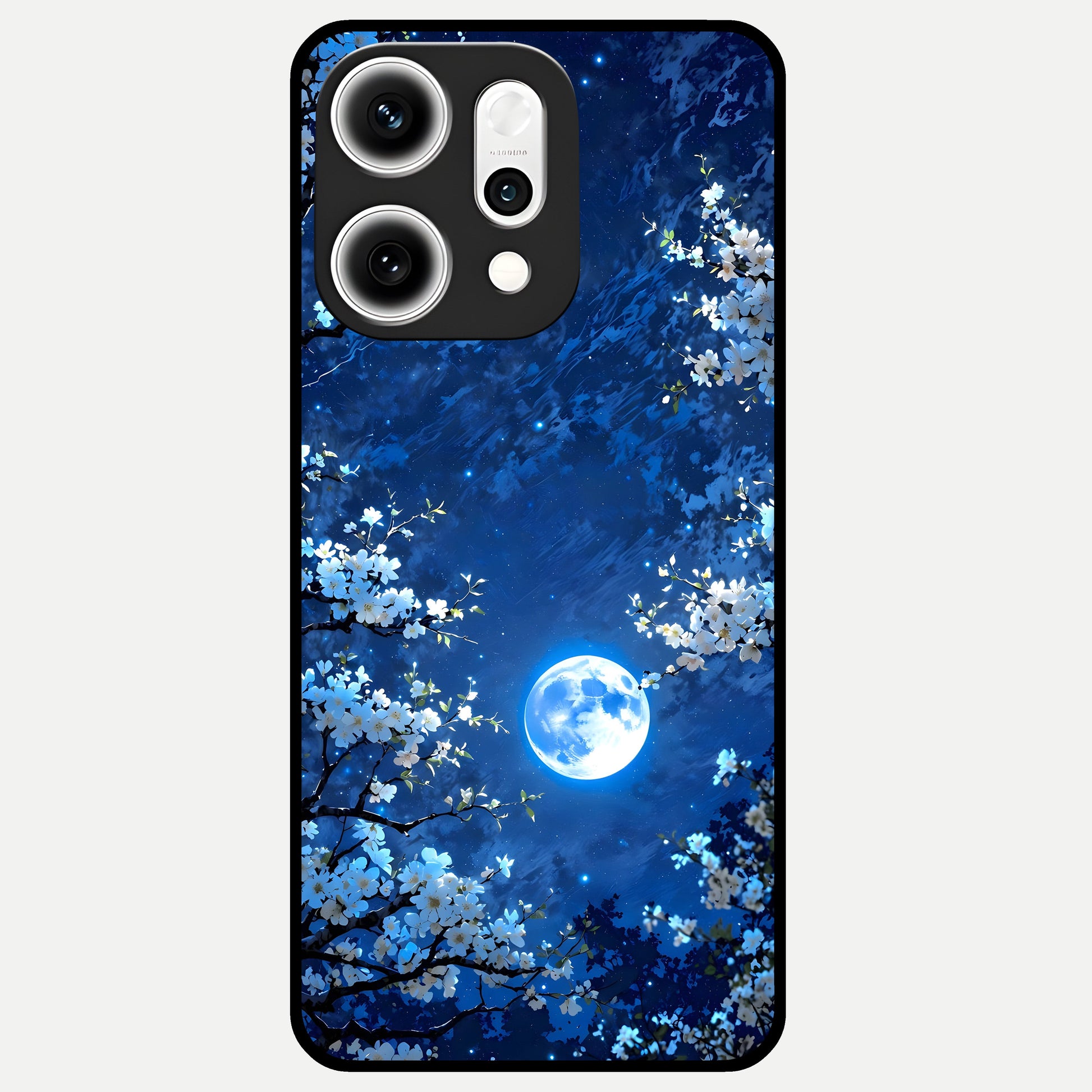  Blossom Moonlight Sky Glass Case For Oppo Reno 14 Pro back cover – full design glossy printed glass finish