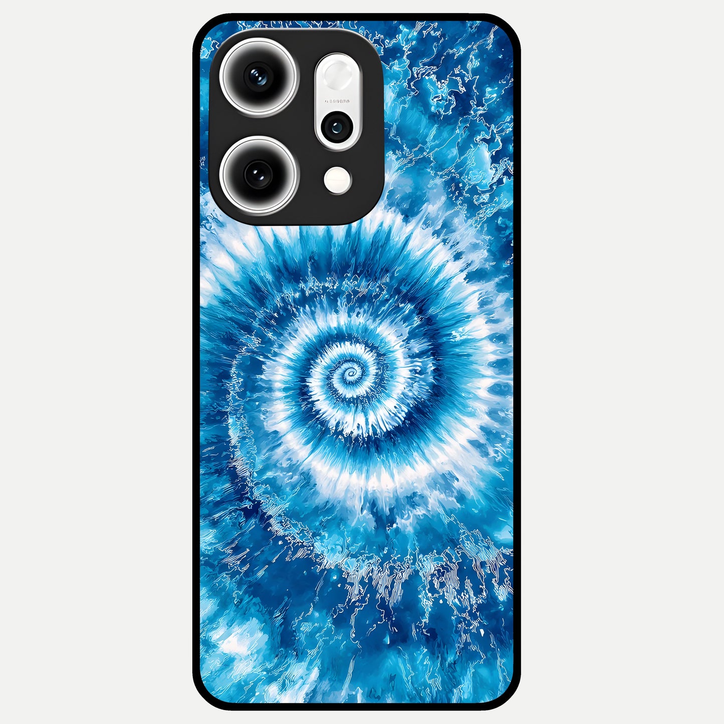  Blue Galaxy Wave Glass Case For Oppo Reno 14 Pro back cover – full design glossy printed glass finish