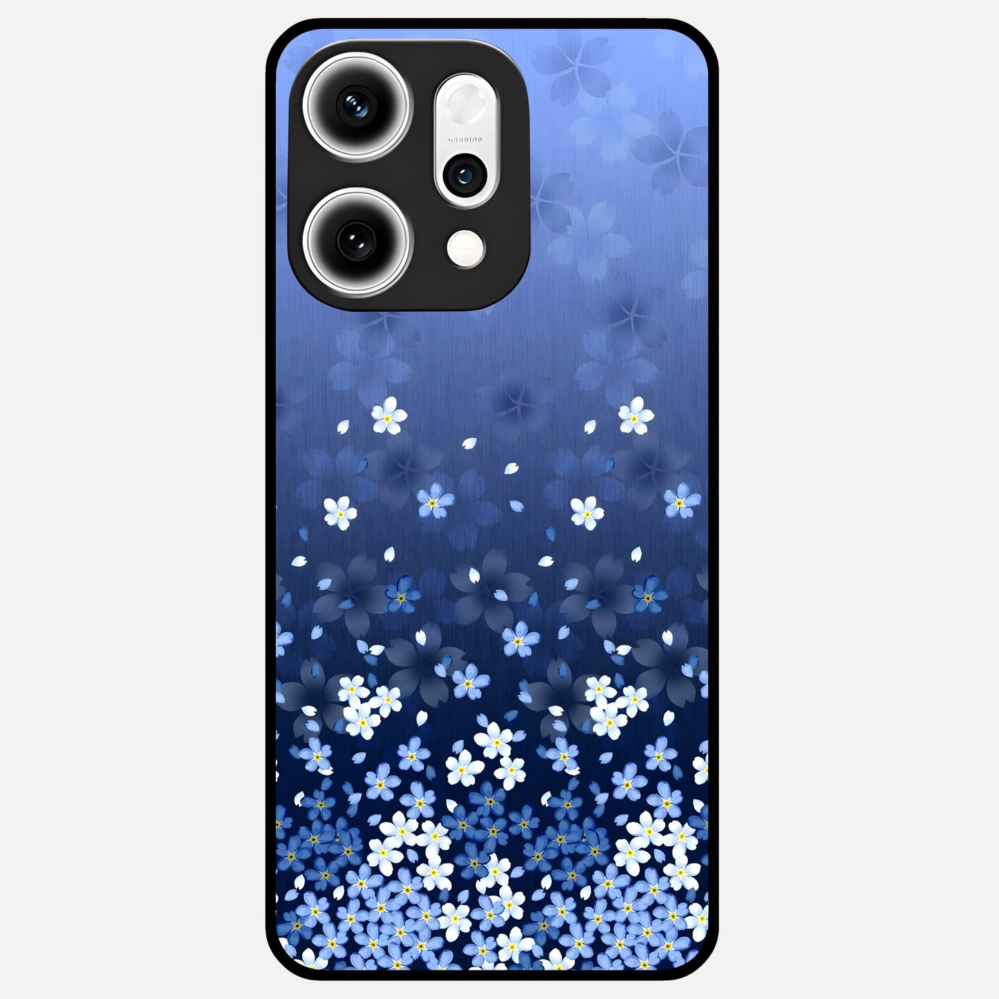 Blue Starry Glass Case For Oppo Reno 14 Pro back cover – full design glossy printed glass finish