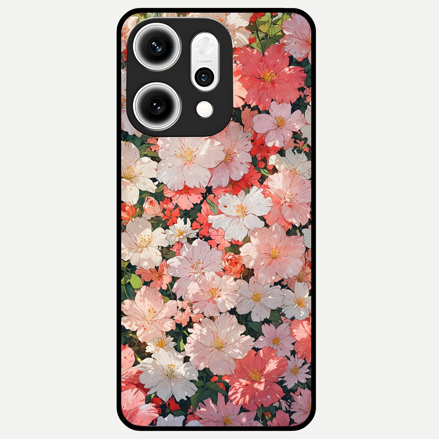  Blush Bloom Field Glass Case For Oppo Reno 14 Pro back cover – full design glossy printed glass finish