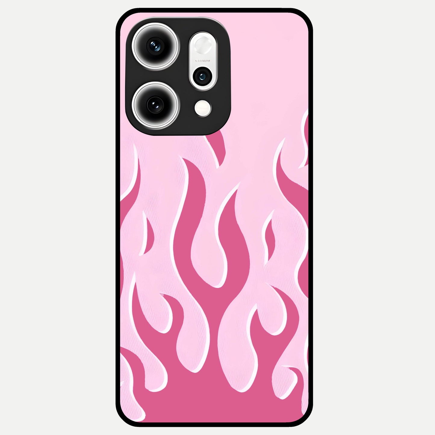  Blush Flame Energy Glass Case For Oppo Reno 14 Pro back cover – full design glossy printed glass finish