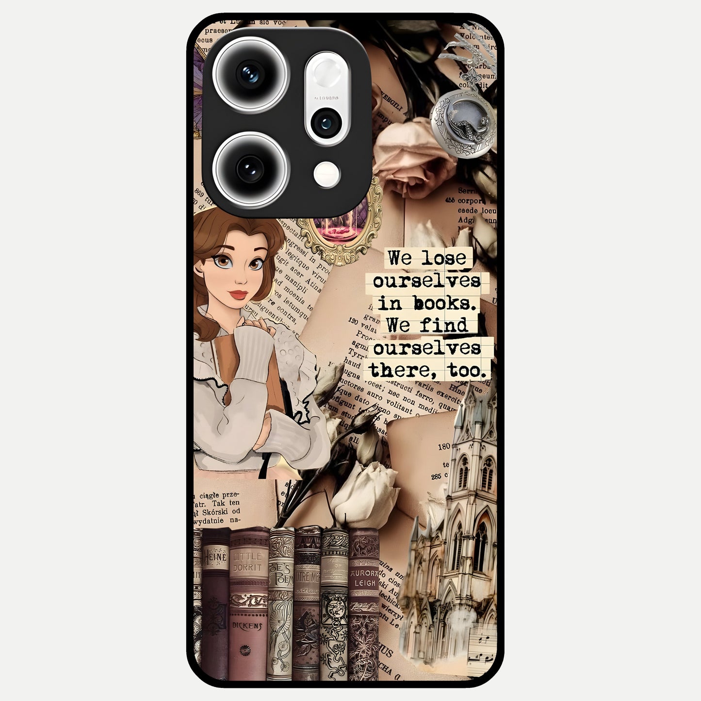  Bookish Dream World Glass Case For Oppo Reno 14 Pro back cover – full design glossy printed glass finish