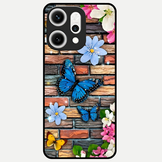  Brick Bloom Flight Glass Case For Oppo Reno 14 Pro back cover – full design glossy printed glass finish
