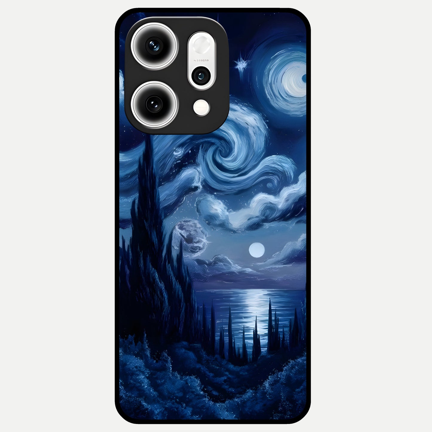  Celestial Dream Van Gogh Glass Case For Oppo Reno 14 Pro back cover – full design glossy printed glass finish