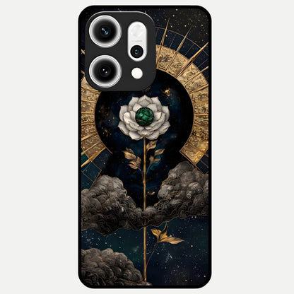  Celestial Lotus Morang Glass Case For Oppo Reno 14 Pro back cover – full design glossy printed glass finish