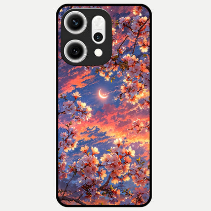  Celestial Sakura Sunset Glass Case For Oppo Reno 14 Pro back cover – full design glossy printed glass finish
