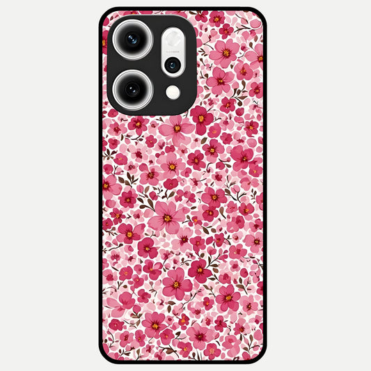  Cherry Blossom Charm Glass Case For Oppo Reno 14 Pro back cover – full design glossy printed glass finish