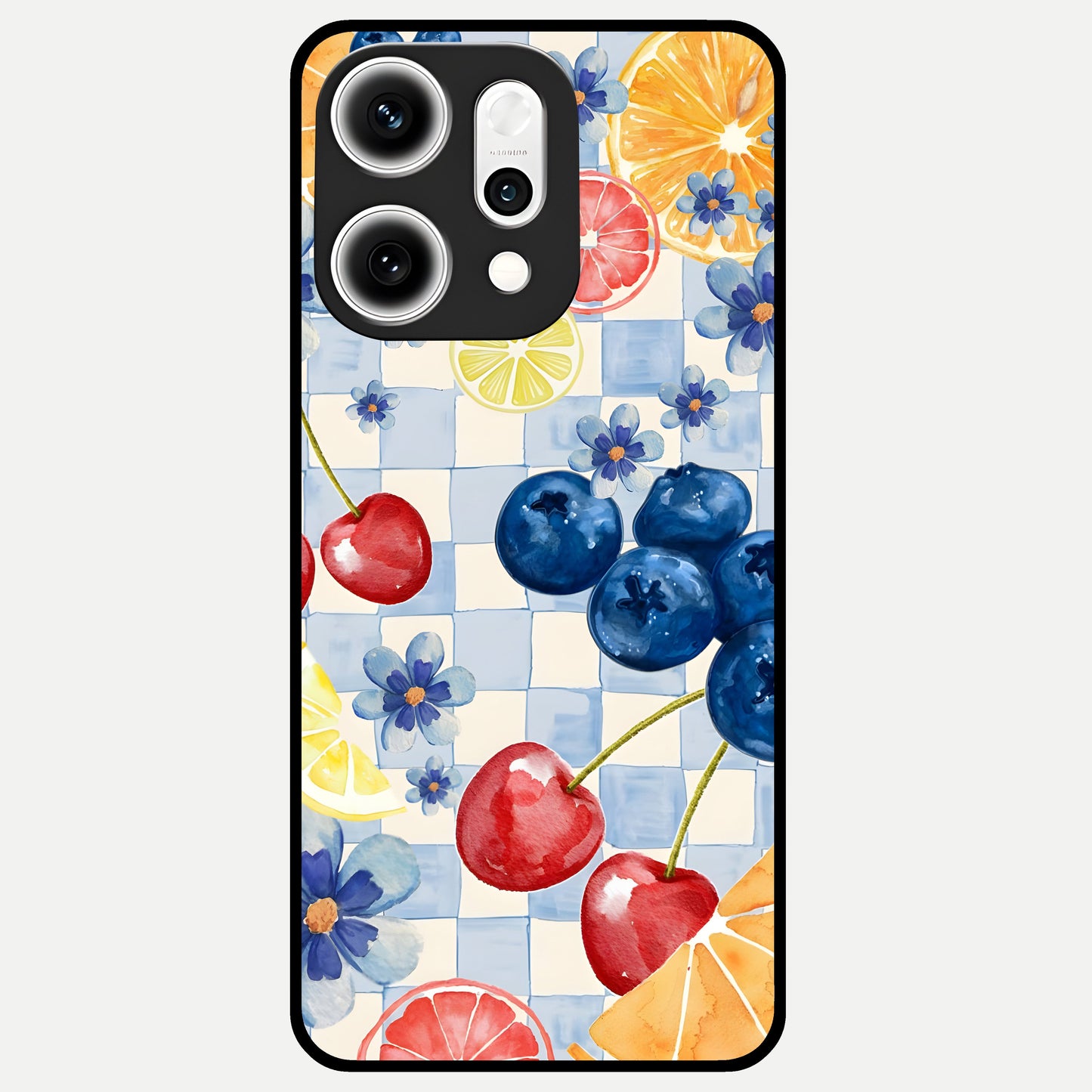  Citrus Bloom Joy Glass Case For Oppo Reno 14 Pro back cover – full design glossy printed glass finish