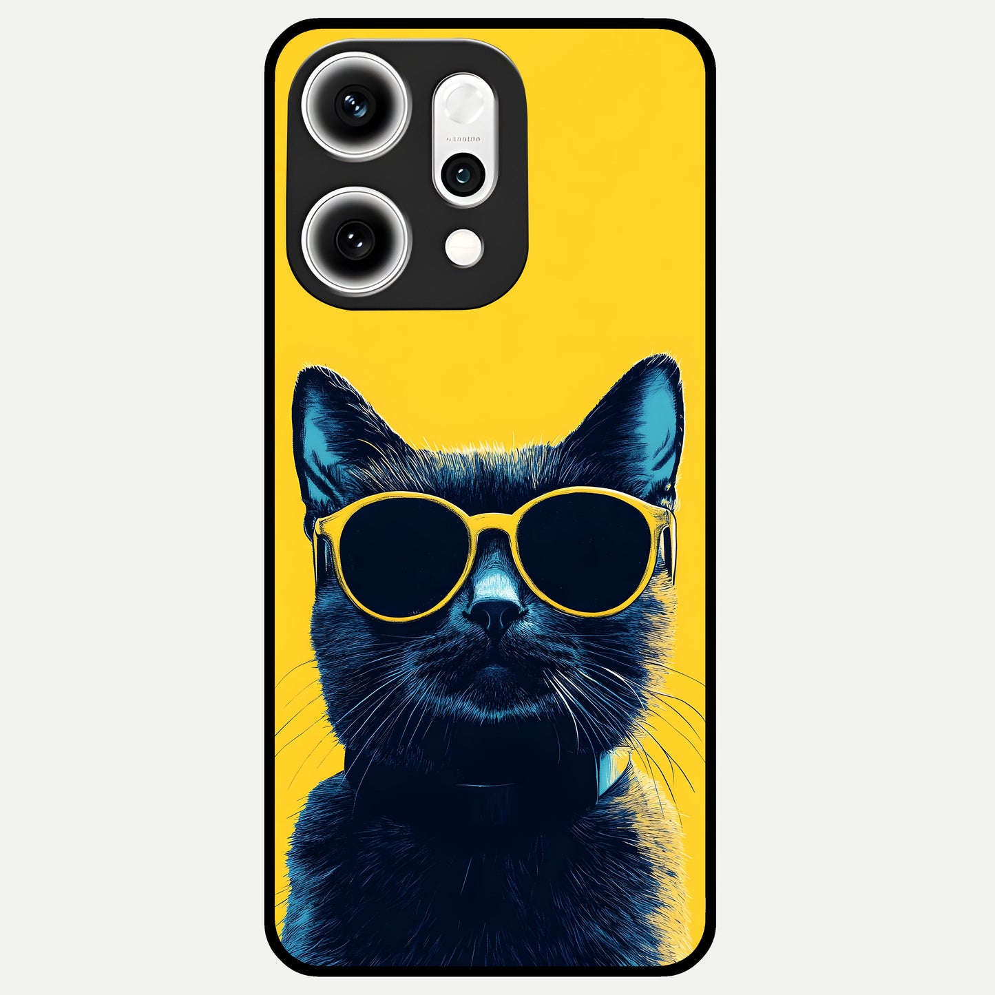  Cool Cat Vibes Glass Case For Oppo Reno 14 Pro back cover – full design glossy printed glass finish
