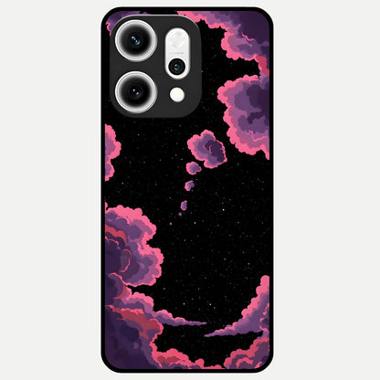  Cosmic Cloud Journey Glass Case For Oppo Reno 14 Pro back cover – full design glossy printed glass finish