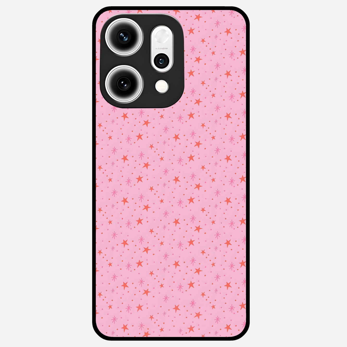  Cosmic Pink Sparkle Glass Case For Oppo Reno 14 Pro back cover – full design glossy printed glass finish