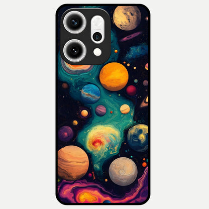  Cosmic Planet Journey Glass Case For Oppo Reno 14 Pro back cover – full design glossy printed glass finish