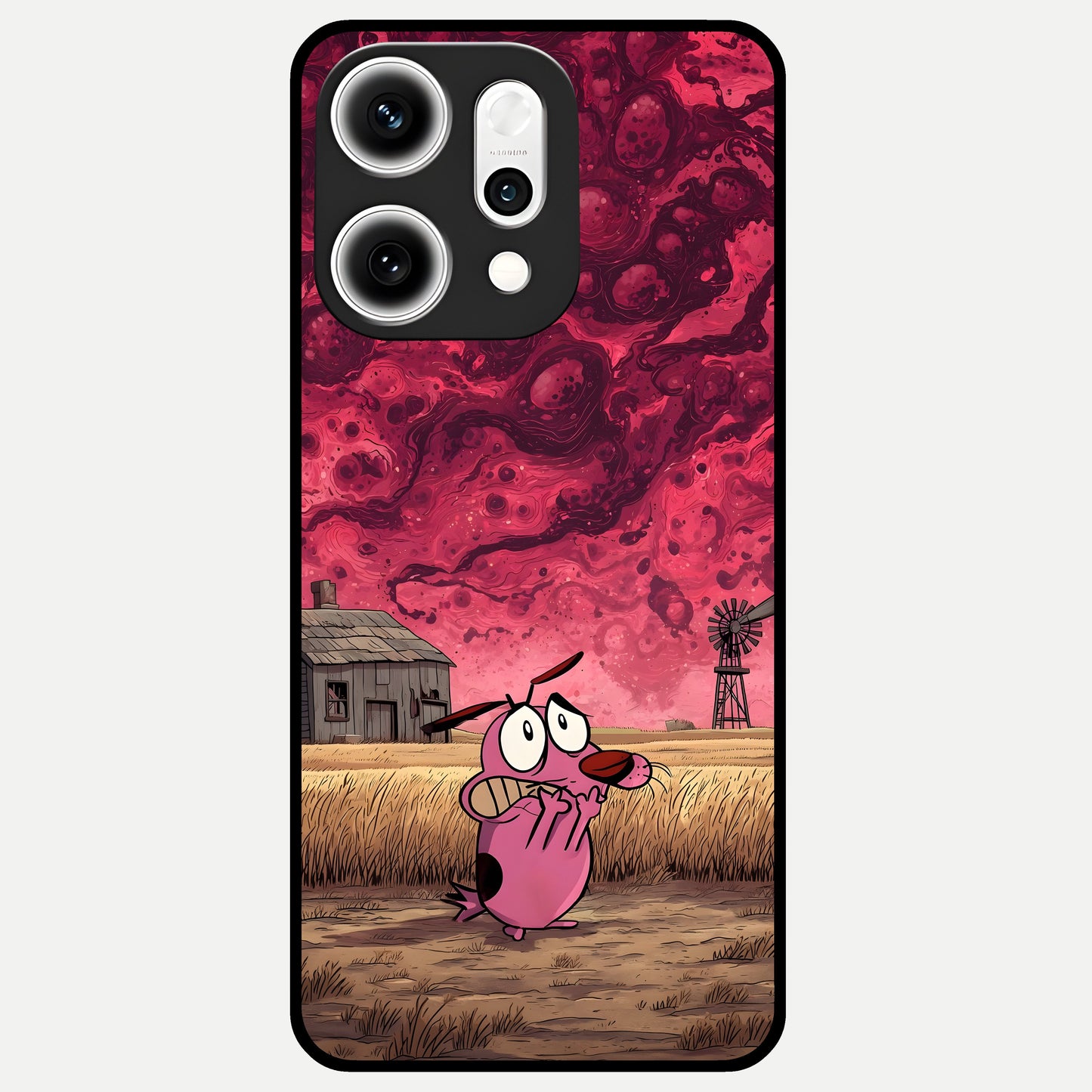  Courage Under Sky Glass Case For Oppo Reno 14 Pro back cover – full design glossy printed glass finish