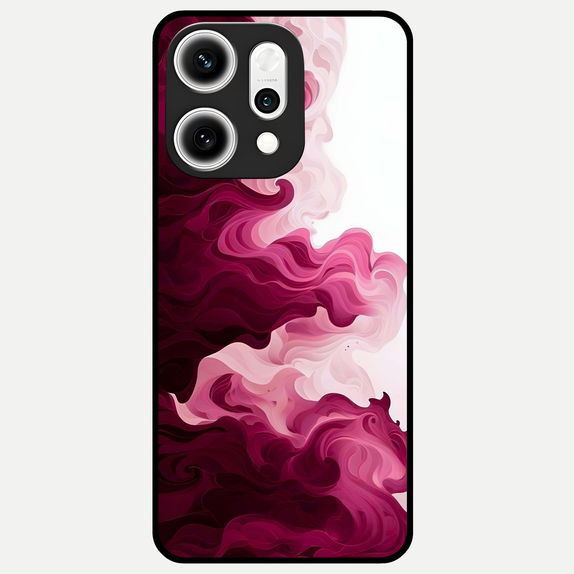  Crimson Wave Flow Glass Case For Oppo Reno 14 Pro back cover – full design glossy printed glass finish