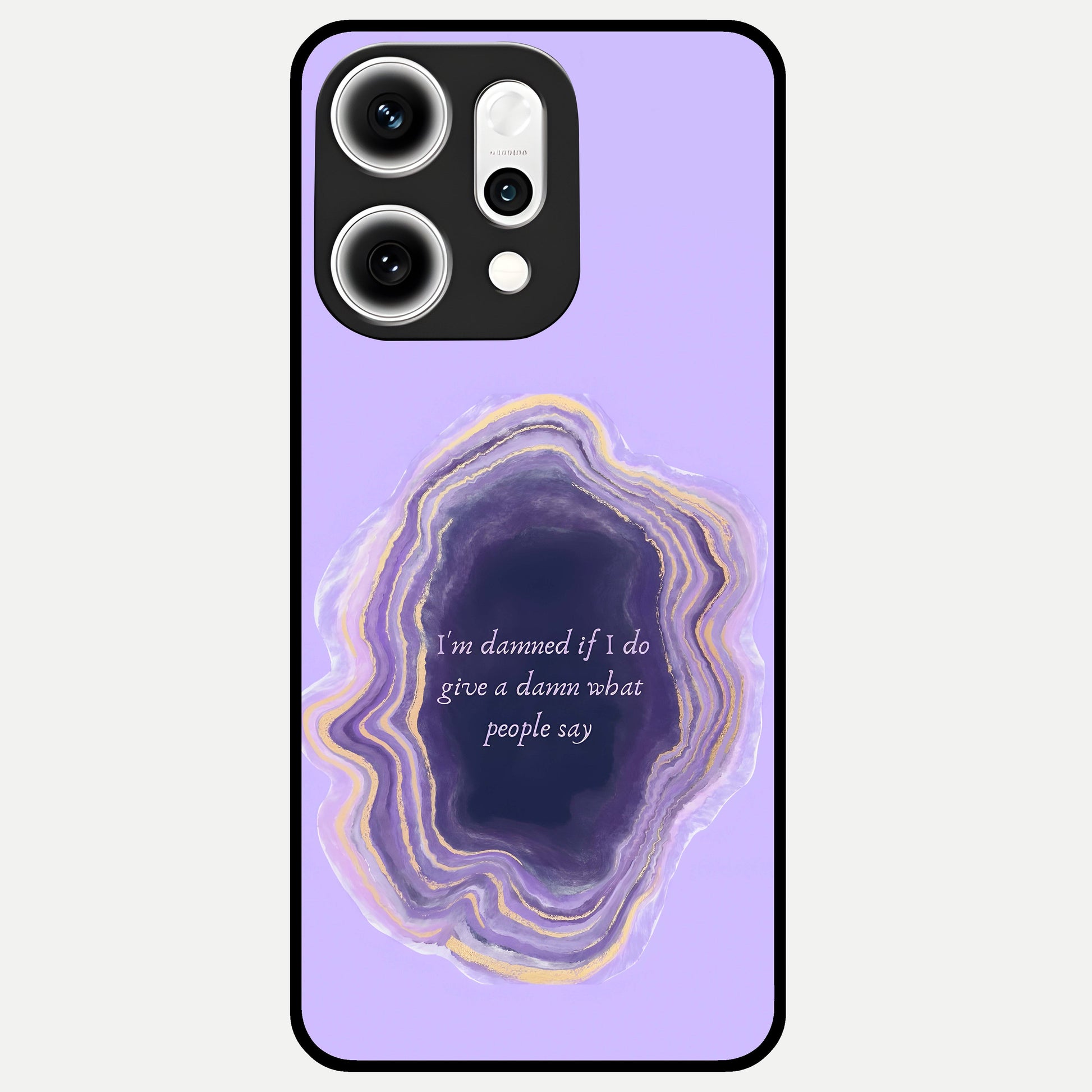  Damned People Quote Glass Case For Oppo Reno 14 Pro back cover – full design glossy printed glass finish