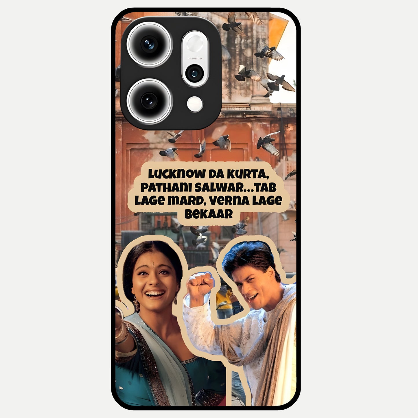  Desi Retro Vibes Glass Case For Oppo Reno 14 Pro back cover – full design glossy printed glass finish