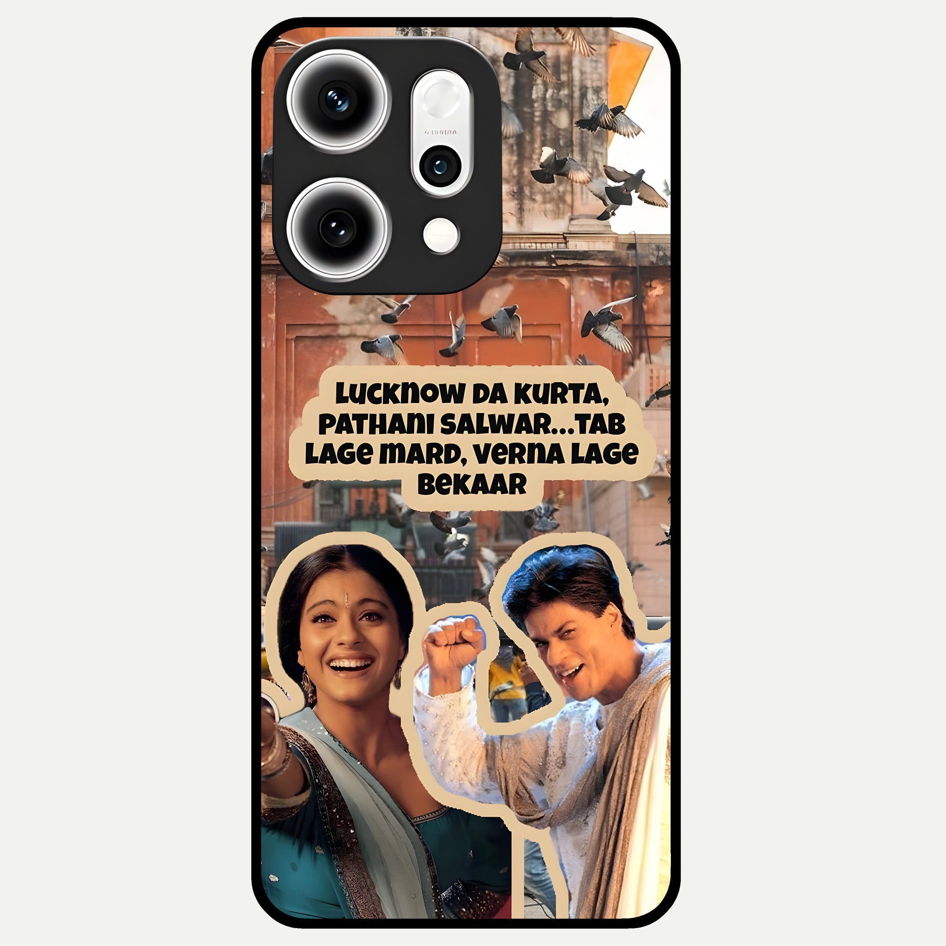  Desi Retro Vibes Glass Case For Oppo Reno 14 Pro back cover – full design glossy printed glass finish