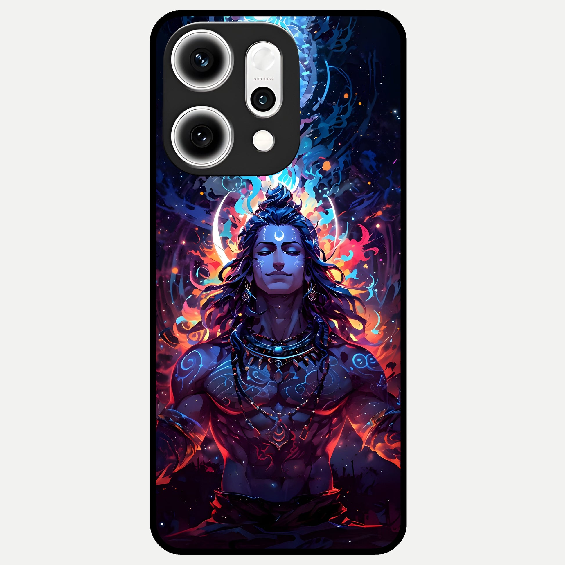  Divine Fire Shiv Glass Case For Oppo Reno 14 Pro back cover – full design glossy printed glass finish