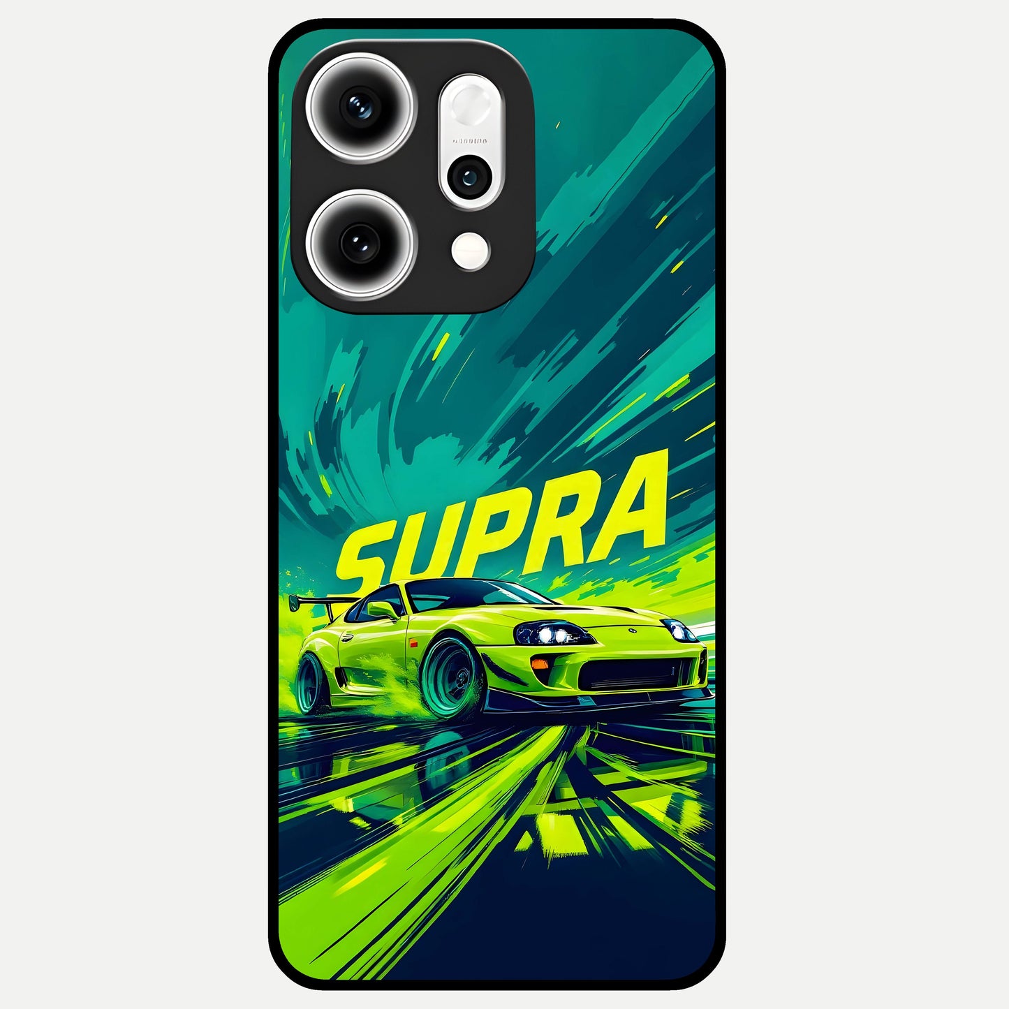  Electric Supra Thunder Glass Case For Oppo Reno 14 Pro back cover – full design glossy printed glass finish