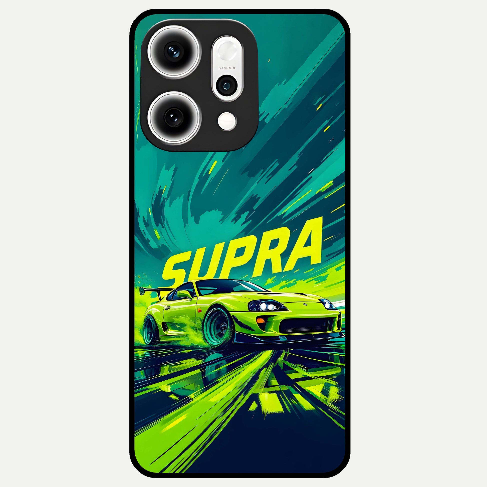  Electric Supra Thunder Glass Case For Oppo Reno 14 Pro back cover – full design glossy printed glass finish