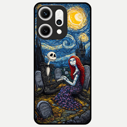 Eternal Night Love Glass Case For Oppo Reno 14 Pro back cover – full design glossy printed glass finish