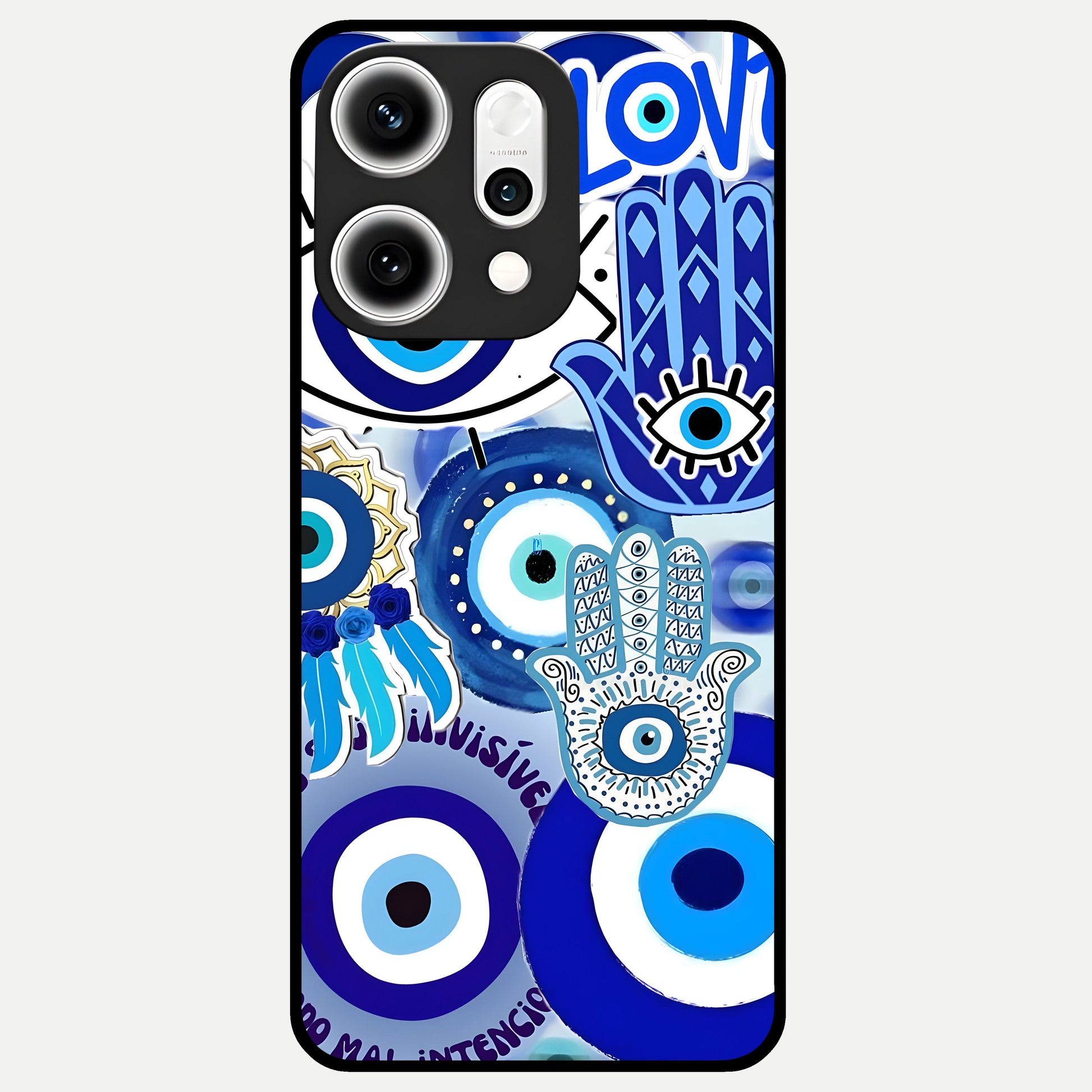  Evil Eyes Dream Glass Case For Oppo Reno 14 Pro back cover – full design glossy printed glass finish