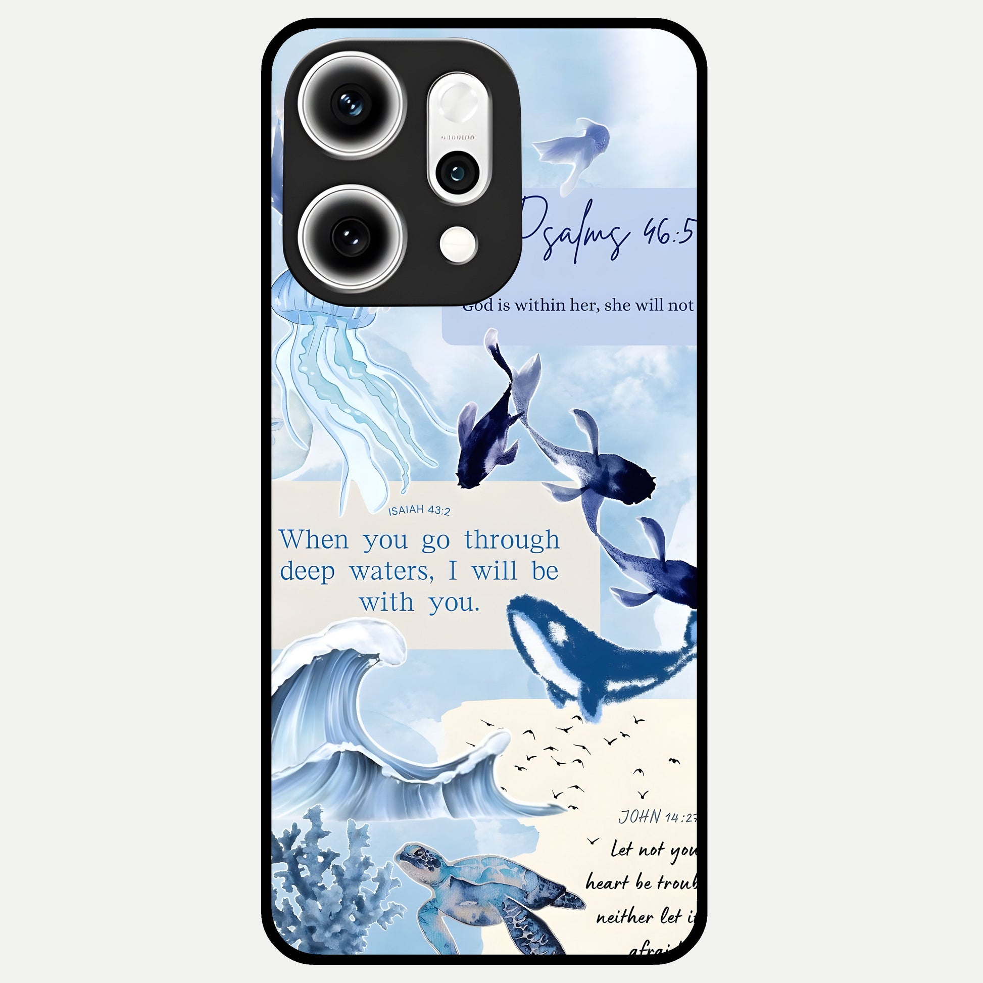  Faithful Ocean Promise Glass Case For Oppo Reno 14 Pro back cover – full design glossy printed glass finish