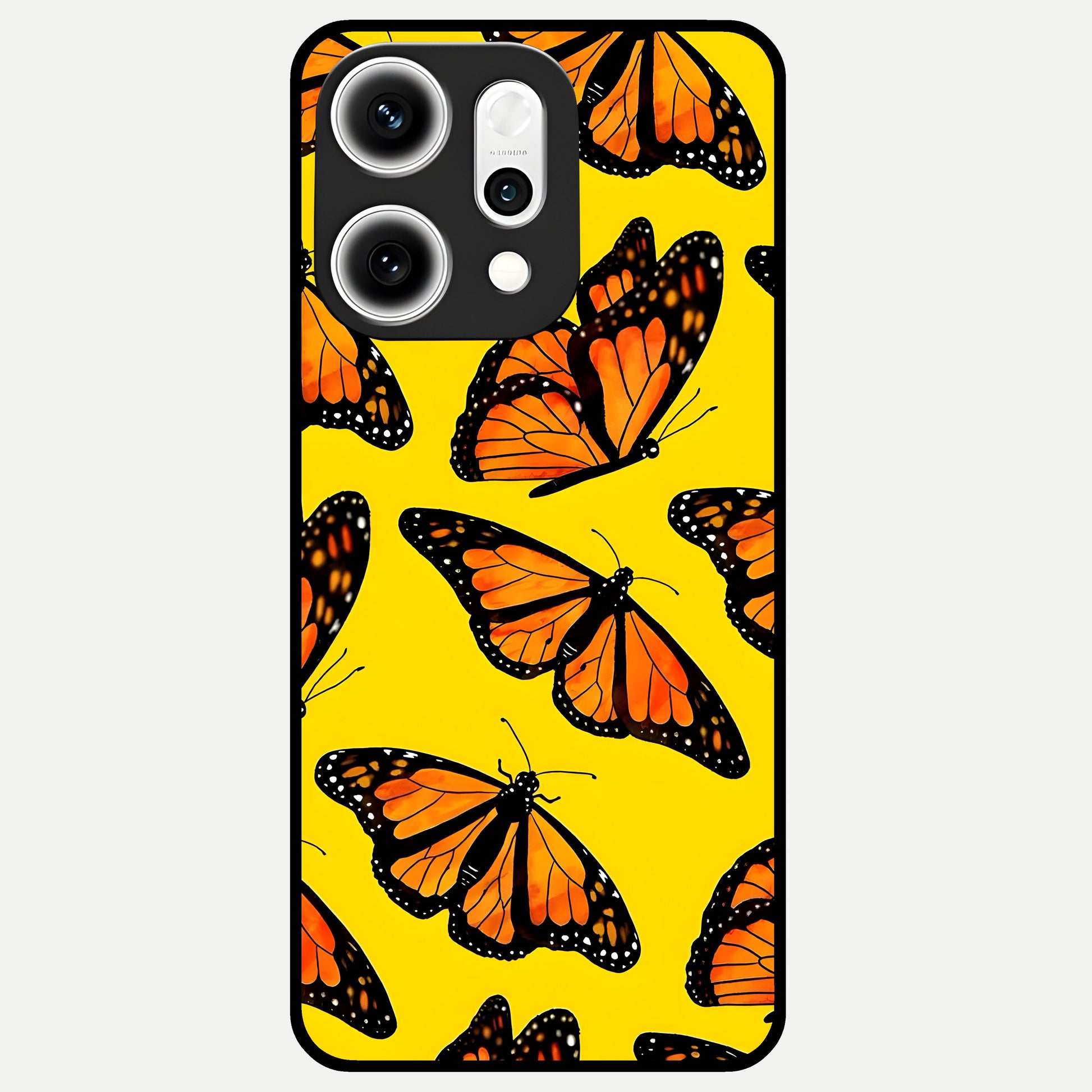  Golden Wing Flight Glass Case For Oppo Reno 14 Pro back cover – full design glossy printed glass finish