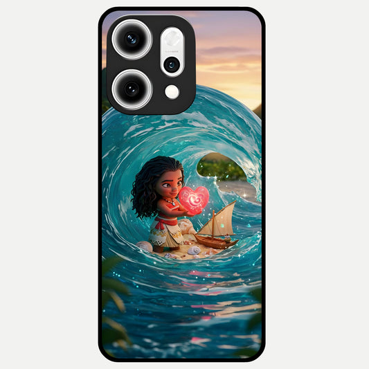  Heart of Ocean Glass Case For Oppo Reno 14 Pro back cover – full design glossy printed glass finish