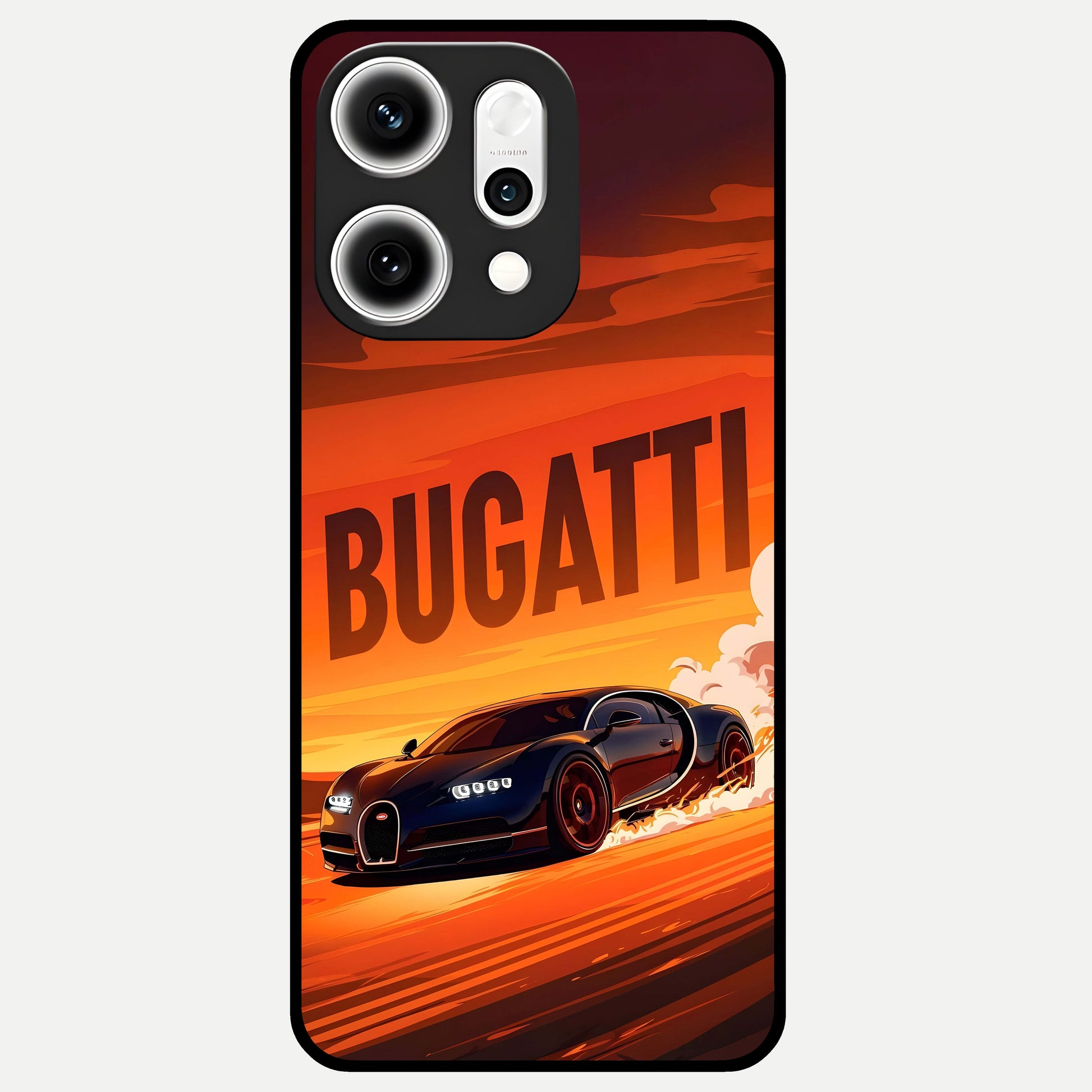 Inferno Bugatti Storm Glass Case For Oppo Reno 14 Pro back cover – full design glossy printed glass finish