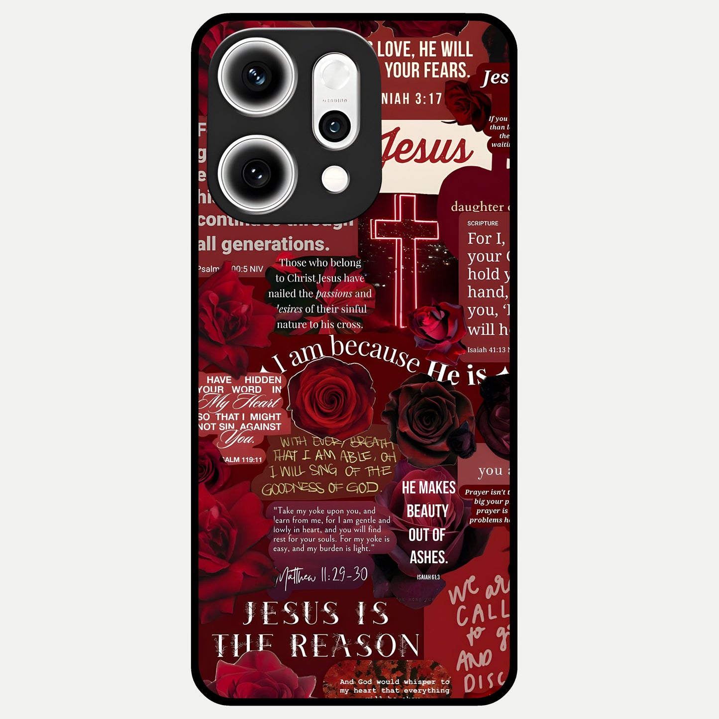  Jesus Love Heals Glass Case For Oppo Reno 14 Pro back cover – full design glossy printed glass finish