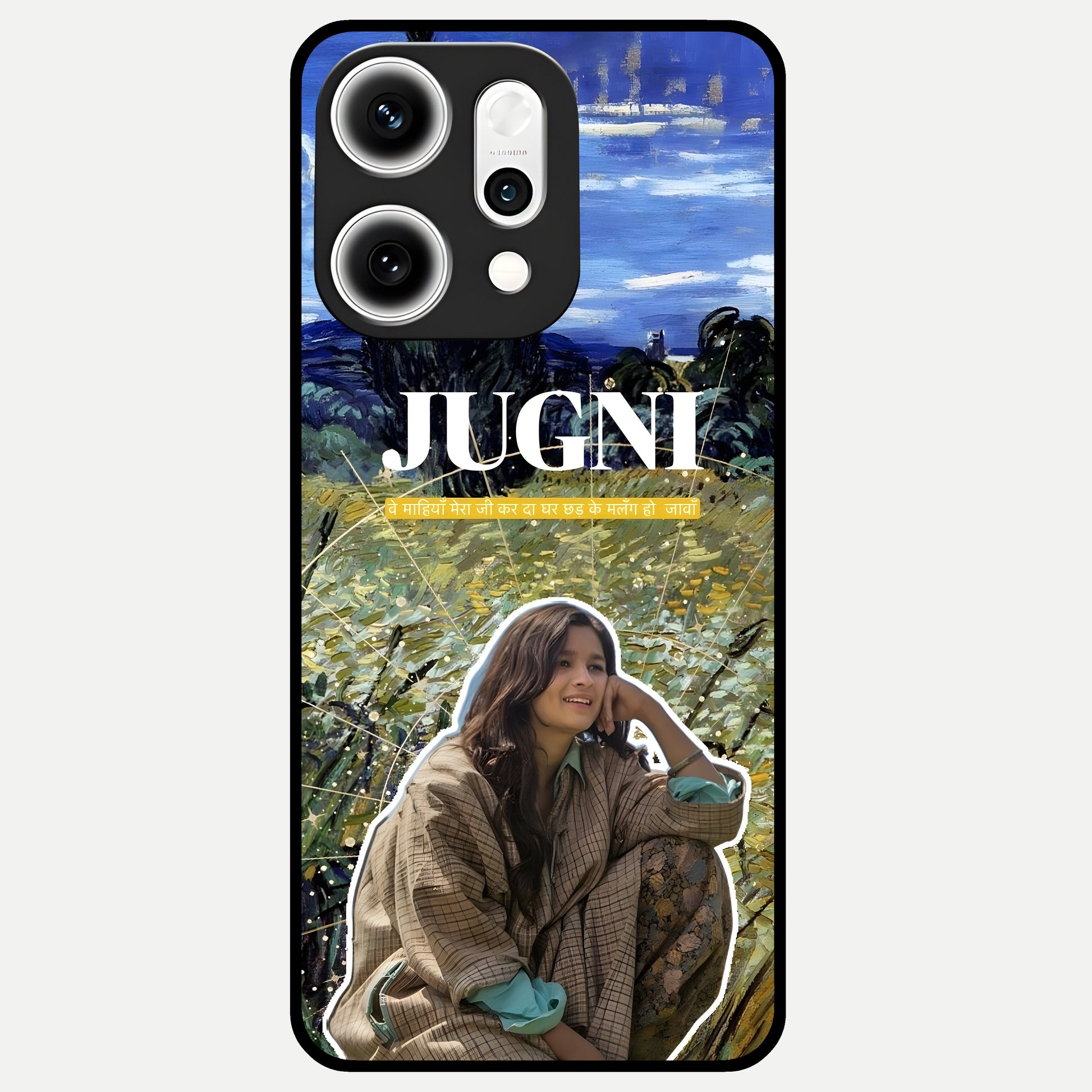  Jugni Soul Vibes Glass Case For Oppo Reno 14 Pro back cover – full design glossy printed glass finish