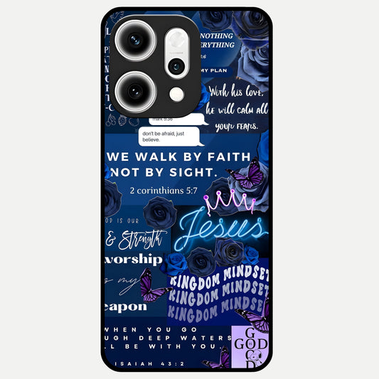  Kingdom Faith Glow Glass Case For Oppo Reno 14 Pro back cover – full design glossy printed glass finish