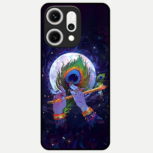  Krishna Hands Art Glass Case For Oppo Reno 14 Pro back cover – full design glossy printed glass finish