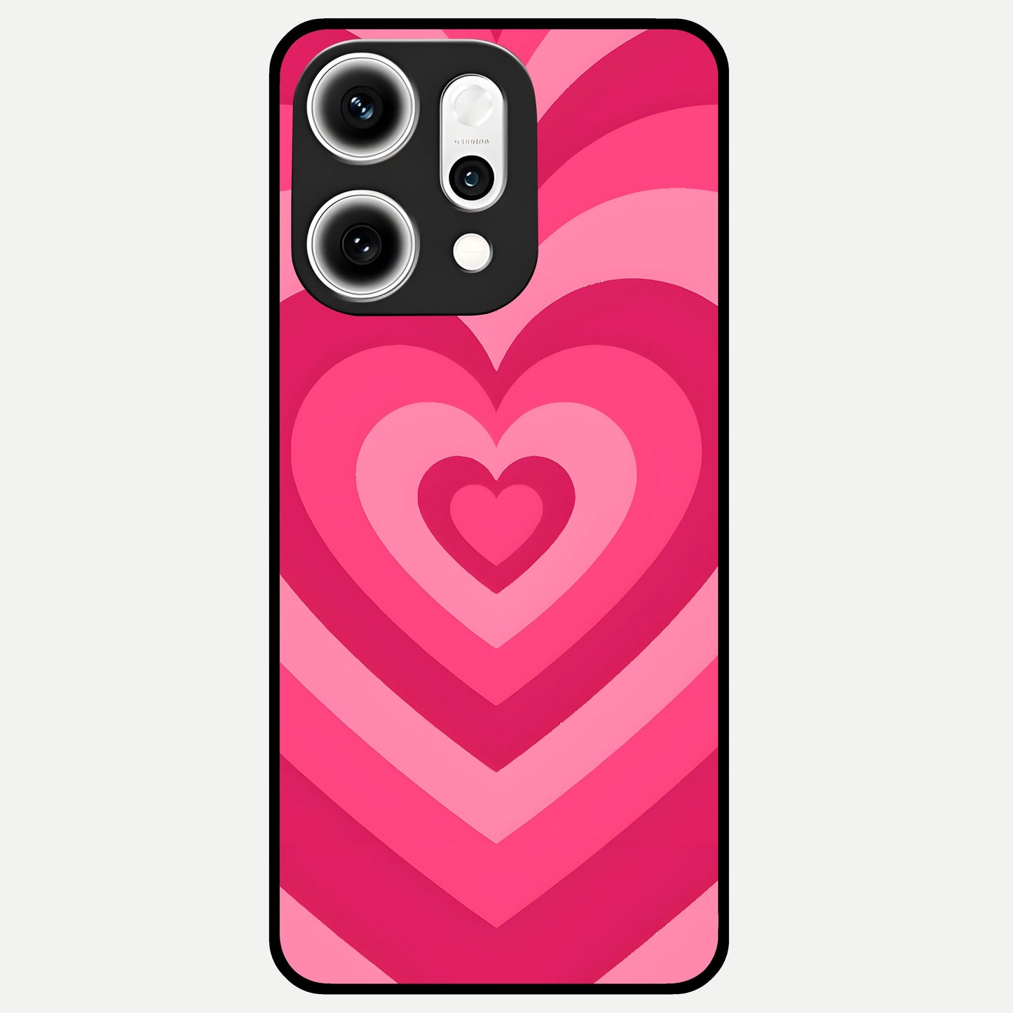  Layered Love Hearts Glass Case For Oppo Reno 14 Pro back cover – full design glossy printed glass finish