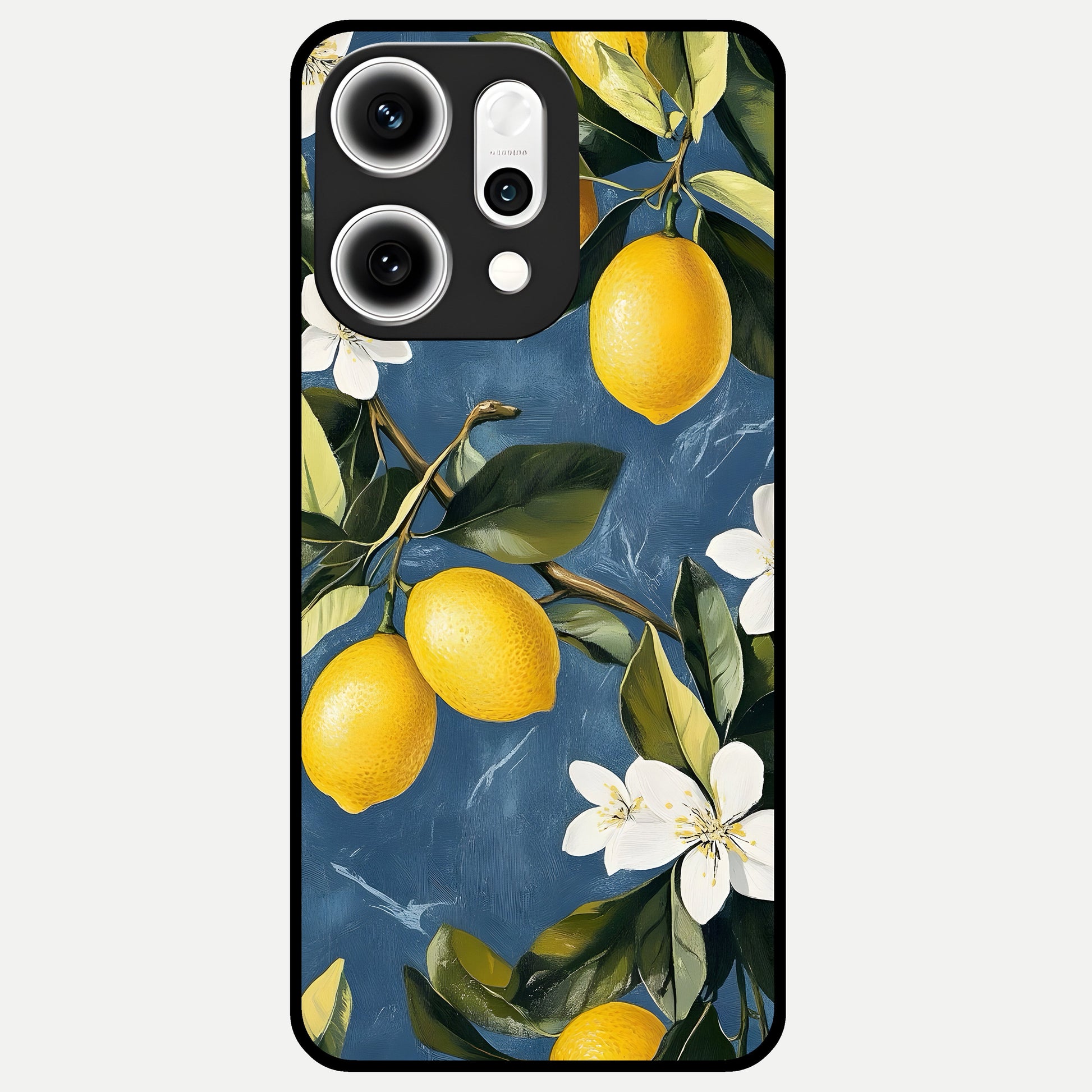  Lemon Dream Garden Glass Case For Oppo Reno 14 Pro back cover – full design glossy printed glass finish