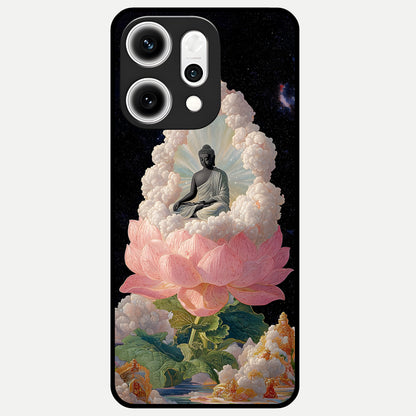  Lotus Divine Peace Glass Case For Oppo Reno 14 Pro back cover – full design glossy printed glass finish