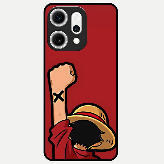  Luffy X Spirit Glass Case For Oppo Reno 14 Pro back cover – full design glossy printed glass finish
