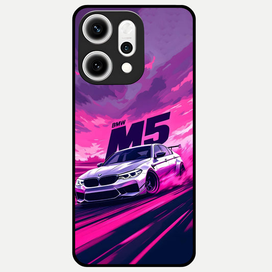  MS Neon Car Glass Case For Oppo Reno 14 Pro back cover – full design glossy printed glass finish