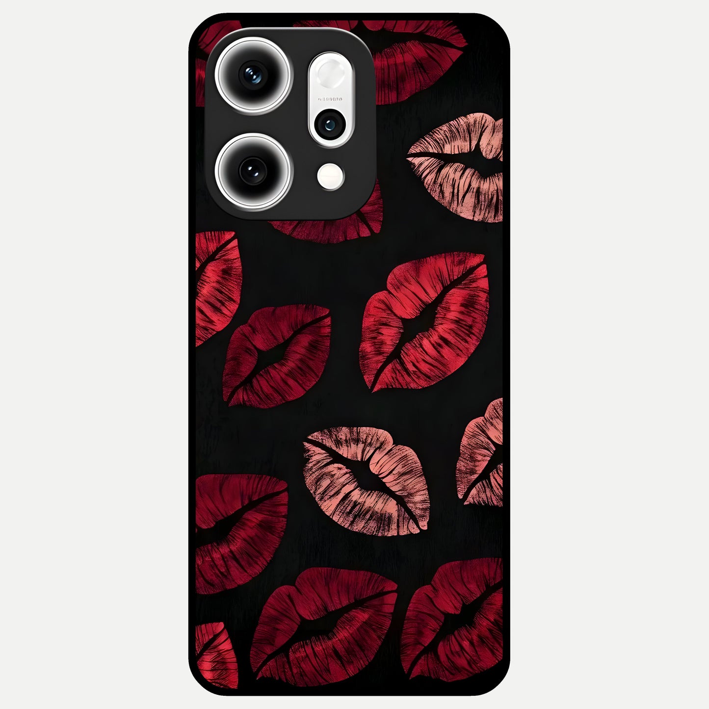  Midnight Kiss Love Glass Case For Oppo Reno 14 Pro back cover – full design glossy printed glass finish