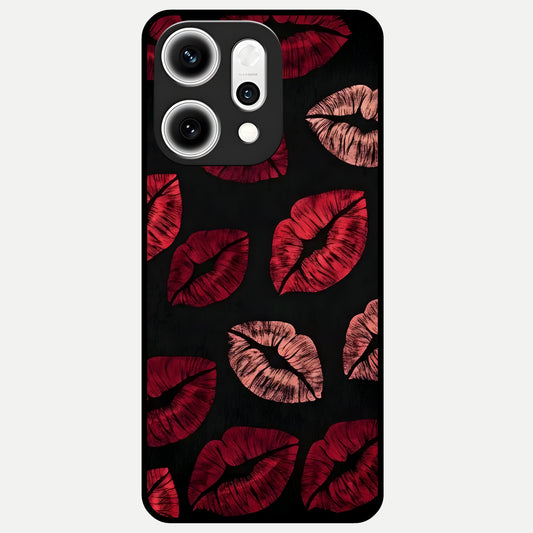  Midnight Kiss Love Glass Case For Oppo Reno 14 Pro back cover – full design glossy printed glass finish