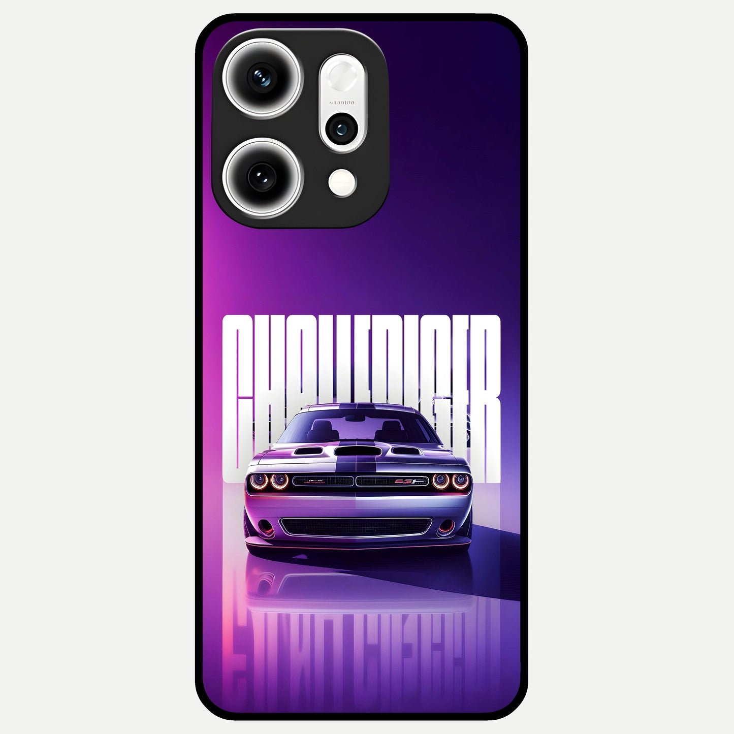  Midnight Muscle Ride Glass Case For Oppo Reno 14 Pro back cover – full design glossy printed glass finish