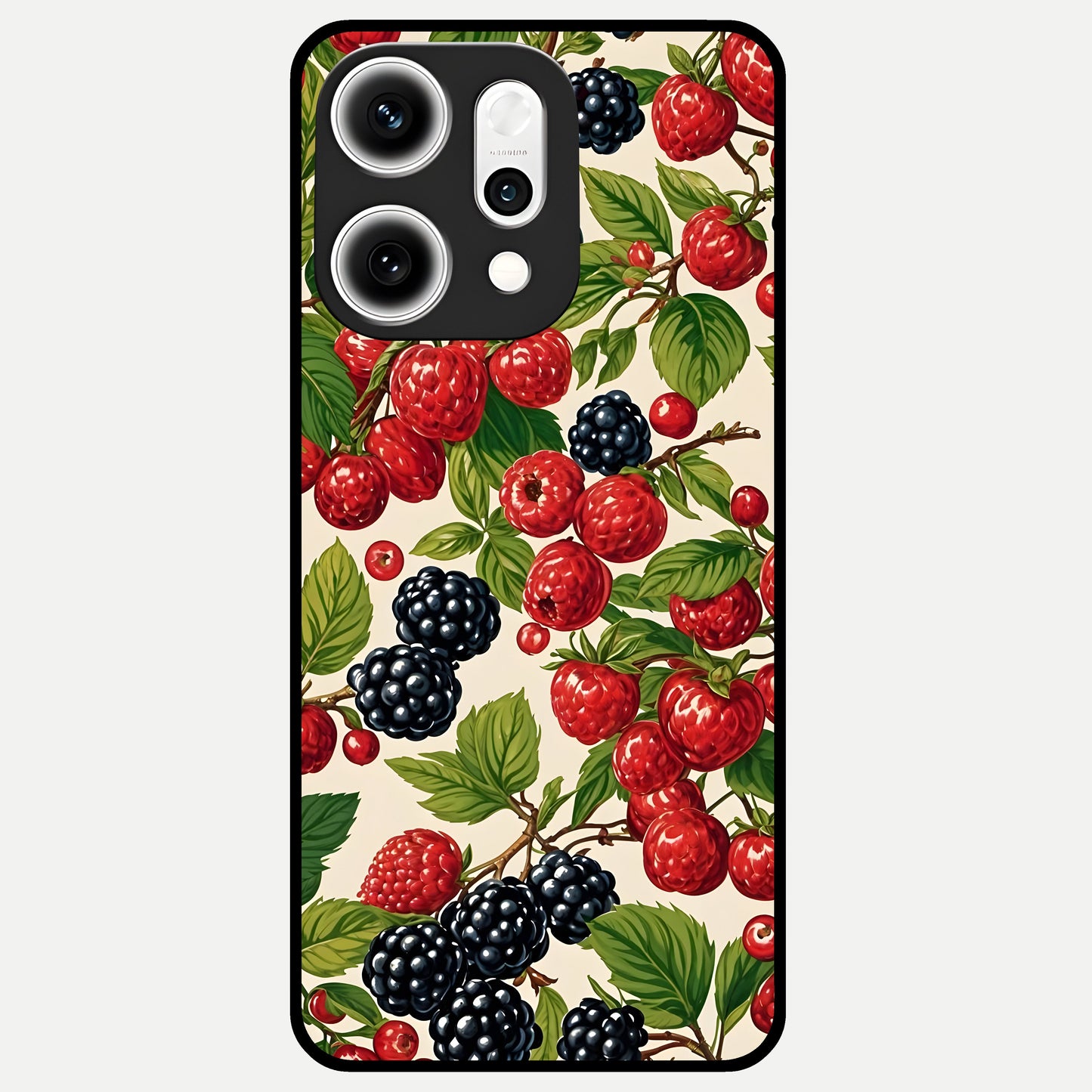  Mixed Berry Collage Glass Case For Oppo Reno 14 Pro back cover – full design glossy printed glass finish